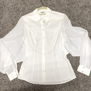 $178 Guess by MARCIANO crisp white blouse 42